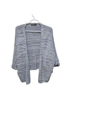Nic+Zoe Plus Size 1X Open Knit Cardigan Blue Lightweight Sweater
